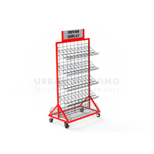 Center Stand Grid Hanging with shelving