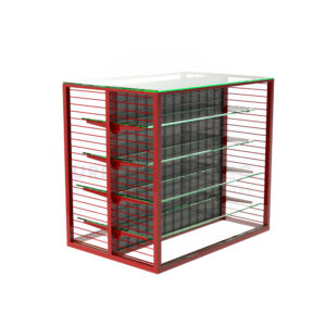 Supermarket display rack with store