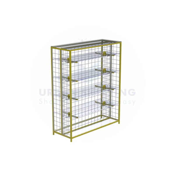 Supermarket Center Grid Jali Display Rack